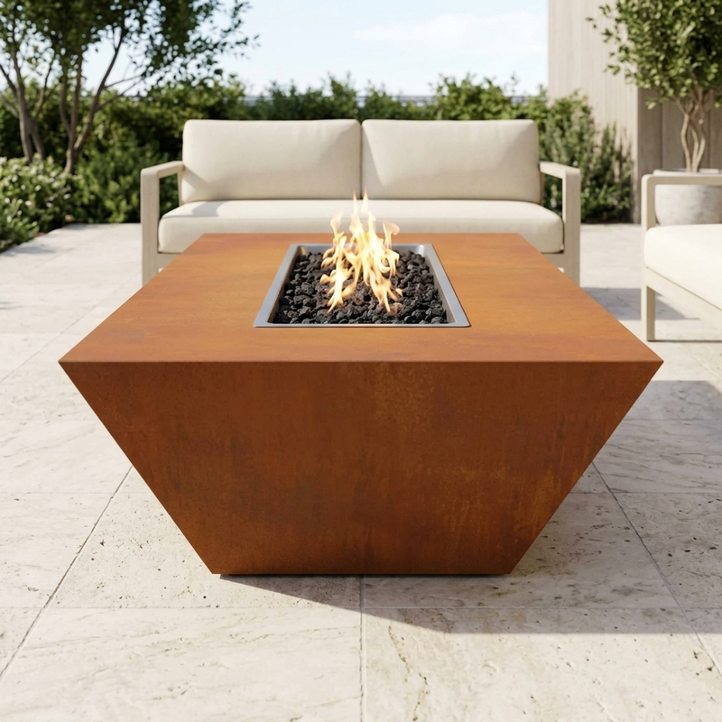 The Outdoor Plus 60" Atlantic Fire Pit — 18" Tall — Corten Steel — alternate view