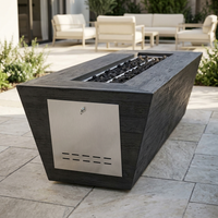 The Outdoor Plus 72" Rectangular Plymouth Fire Pit — 16" Tall — Wood Grain — alternate view