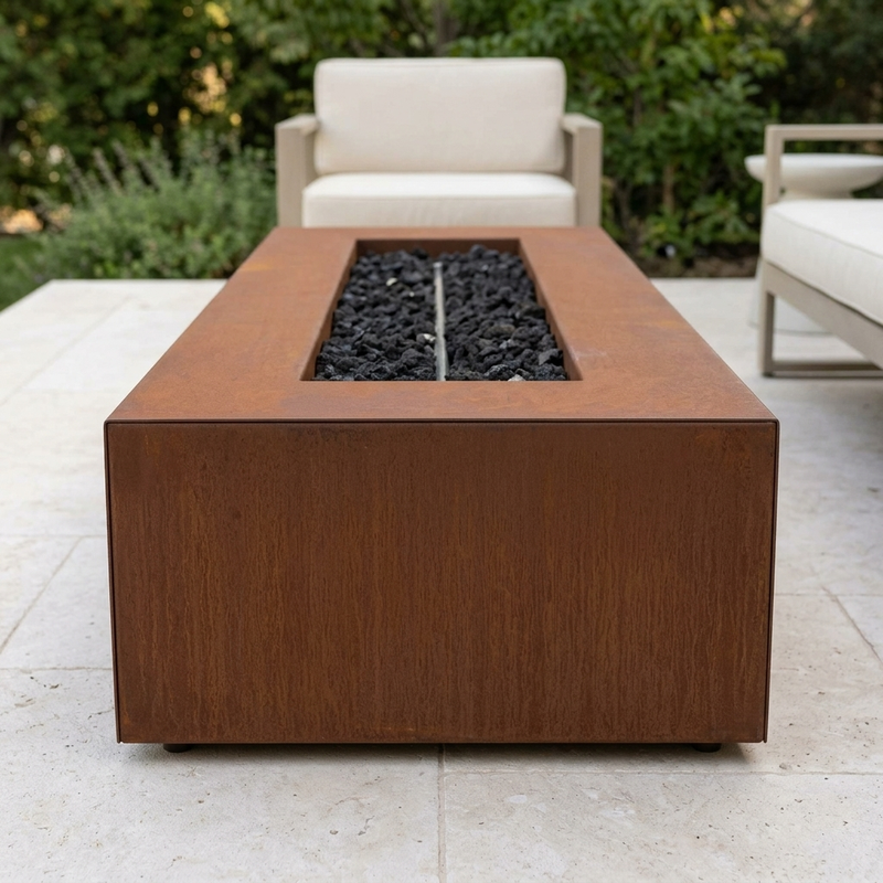 The Outdoor Plus 60" Regal Fire Pit — Corten Steel — alternate view