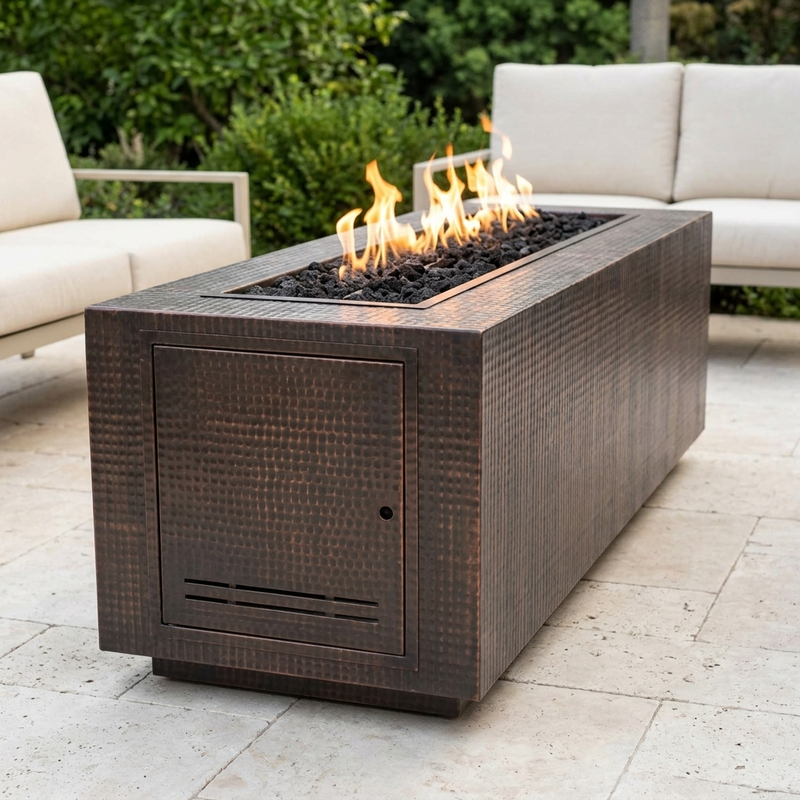 The Outdoor Plus 72" Pismo Fire Pit — Hammered Copper — alternate view