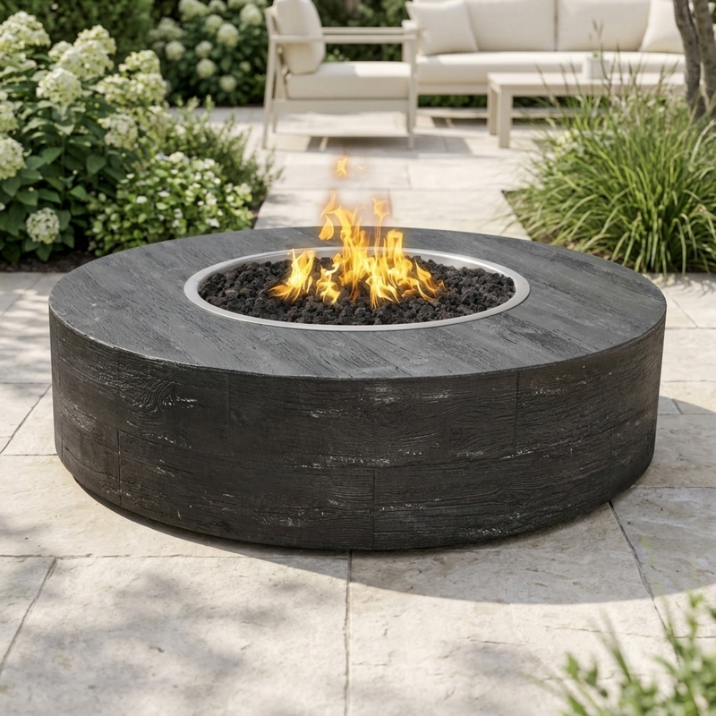 The Outdoor Plus 60" Sequoia Fire Pit — 16" Tall — Wood Grain — alternate view