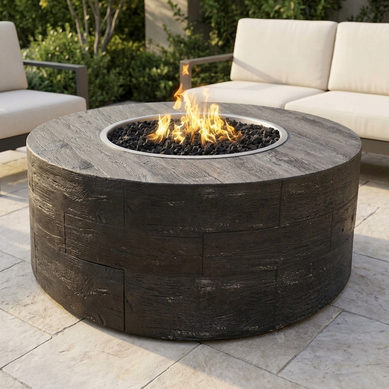 The Outdoor Plus 42" Sequoia Fire Pit — 24" Tall — Wood Grain — alternate view