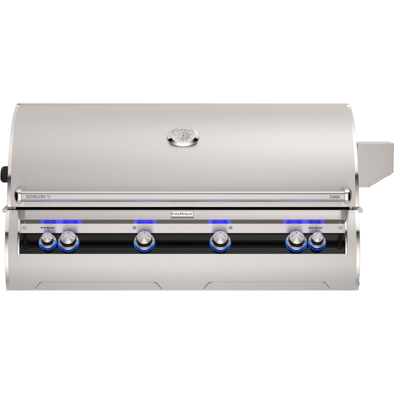 Fire Magic Echelon Diamond E1060i Built-In Gas Grill — Analog Control — manufacturer view, solid hood