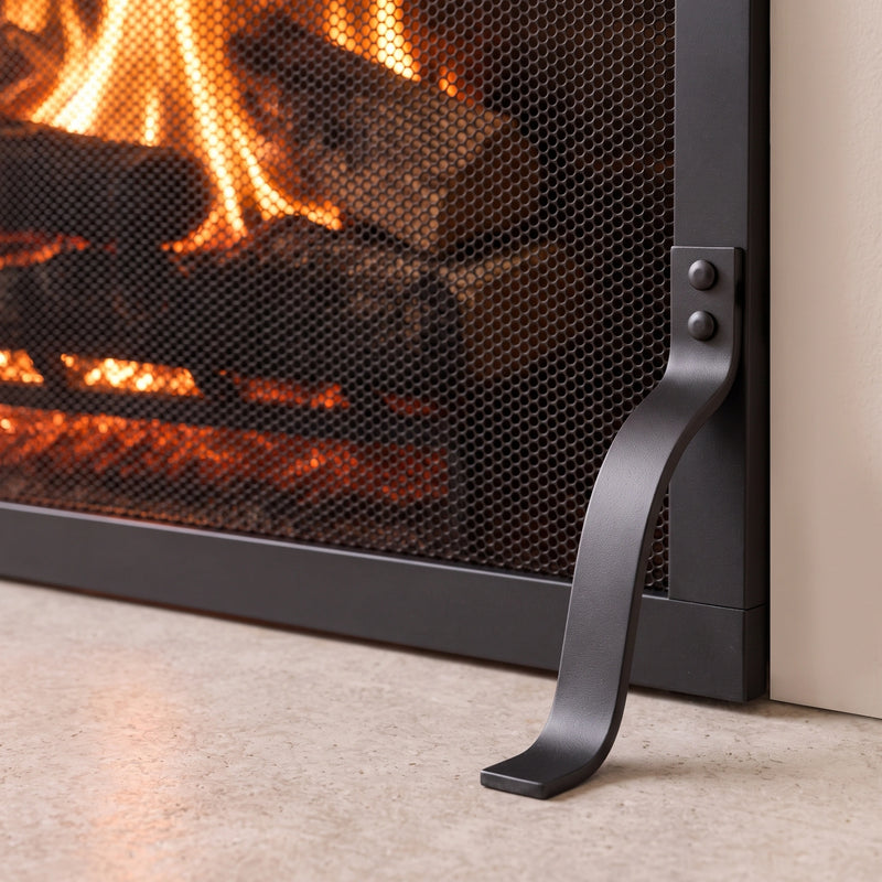 Close view of the Bar Iron curved foot and mesh by Stoll Industries — AI-assisted visualization