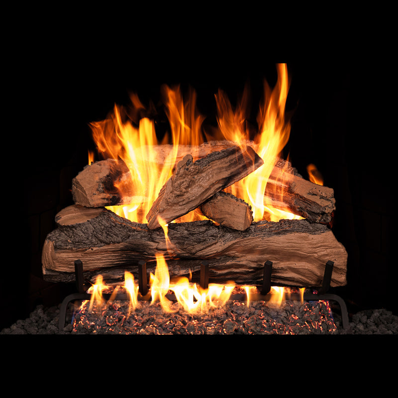 24" Split Oak Designer Plus Outdoor Vented Gas Log Set | Real Fyre