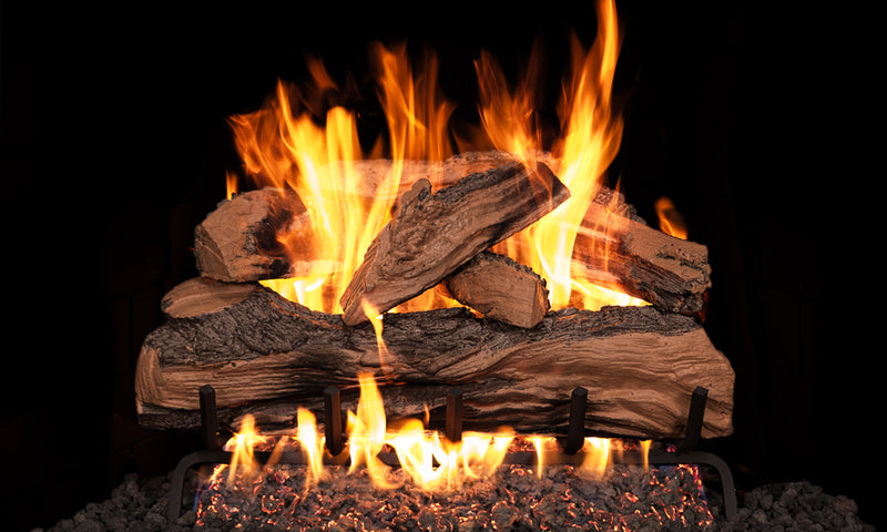 24" Split Oak Designer Plus Outdoor Vented Gas Log Set | Real Fyre