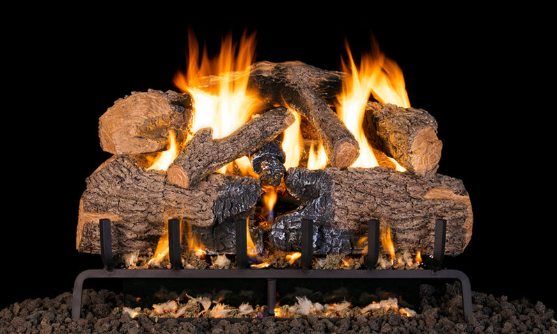 30" Charred Angel Oak Vented Gas Log Set | Real Fyre