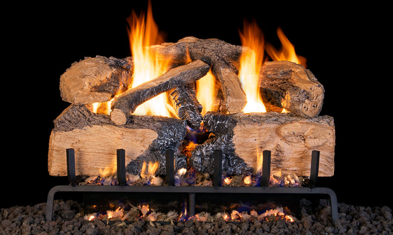 30" Charred Angel Split Oak Vented Gas Log Set | Real Fyre