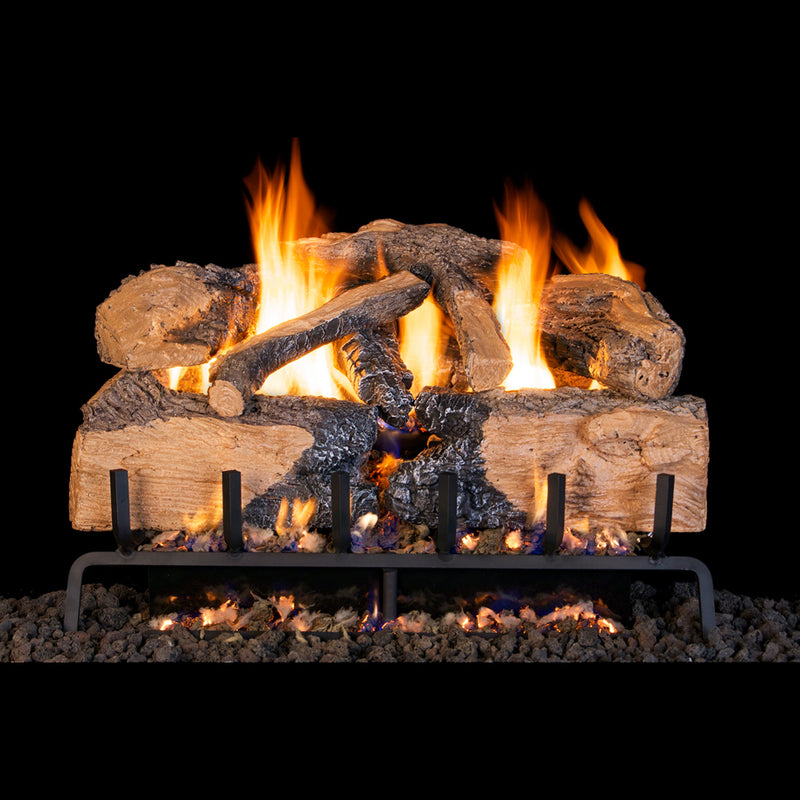 30" Charred Angel Split Oak Vented Gas Log Set | Real Fyre