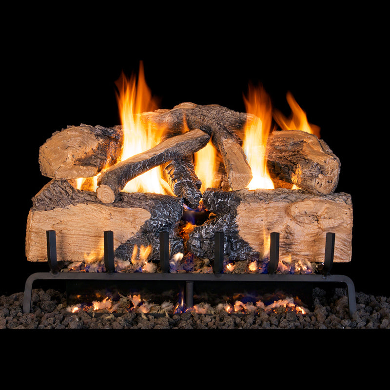 30" Charred Angel Split Oak Outdoor Vented Gas Log Set | Real Fyre