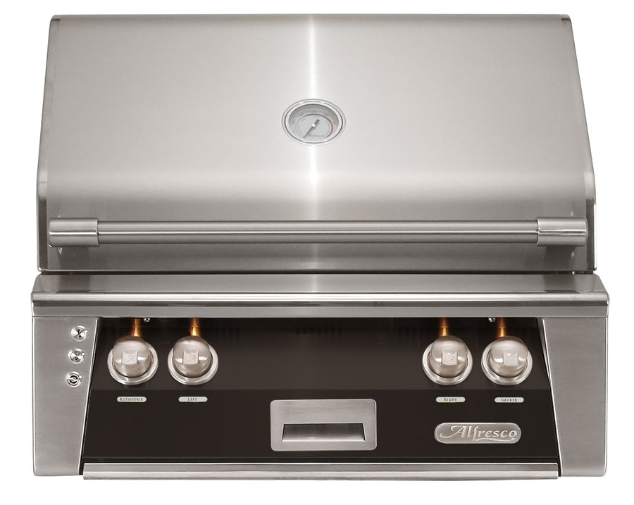 Alfresco ALXE 30-Inch Built-In Natural Gas Grill — Jet Black Matte
