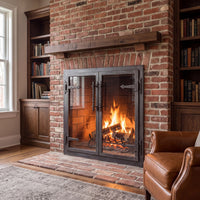 Hammered Edge - Masonry & Prefab Fireplace Glass Doors | Custom