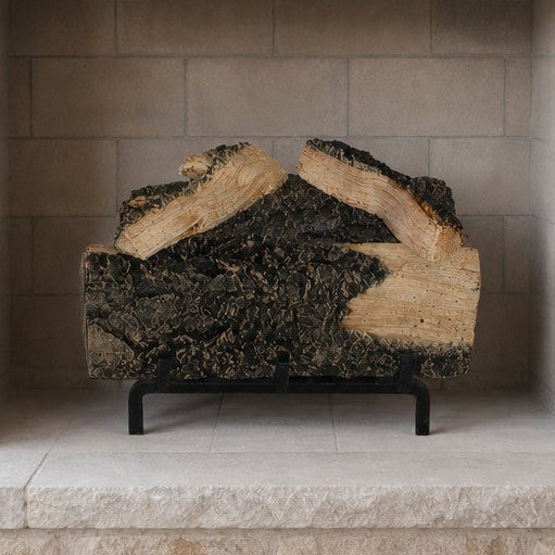 15" Western Pine Vented Gas Log Set | Hargrove — installed in masonry fireplace