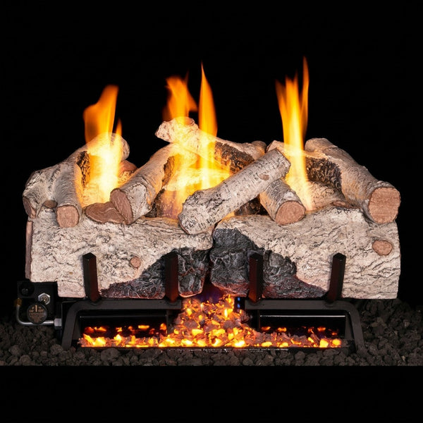 30" Charred Alpine Birch Ventless Gas Log Set | Real Fyre