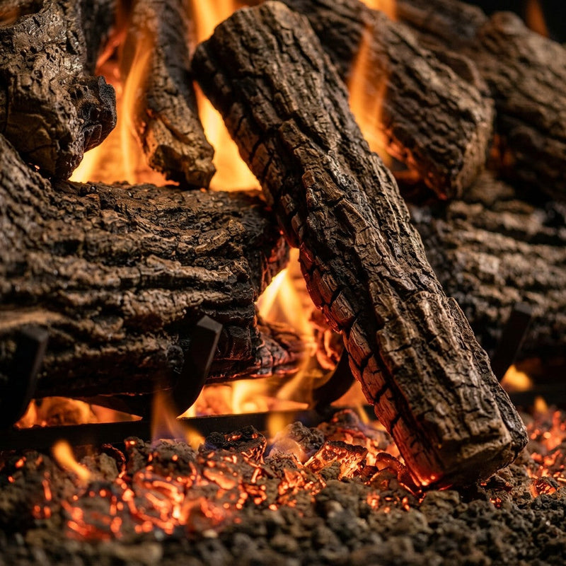 18" Charred Oak Vented Gas Log Set | Real Fyre