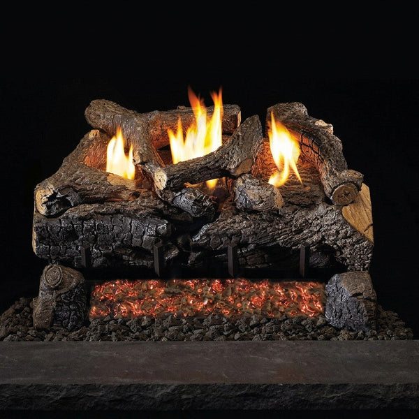 24" Evening Fyre Charred ST Ventless Gas Log Set | Real Fyre