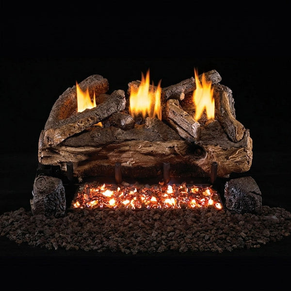 30" Evening Fyre Split Ventless Refractory Gas Log Set | Real Fyre