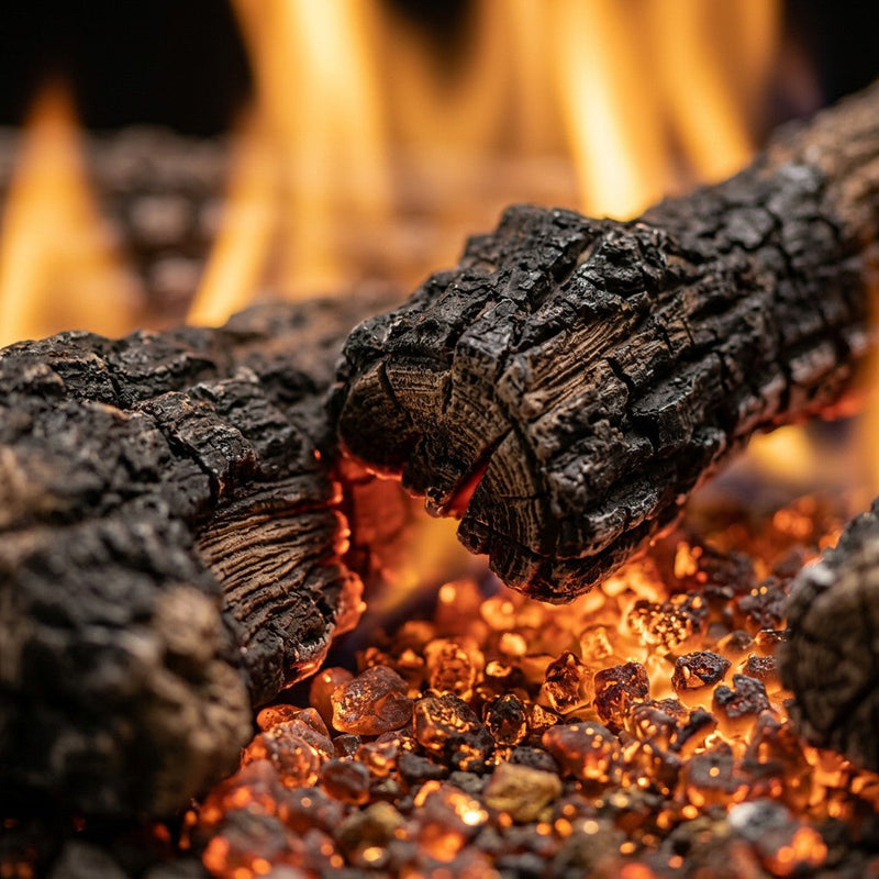 30" Golden Oak See-Through Vented Gas Log Set | Real Fyre