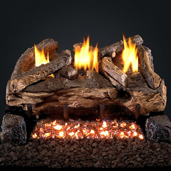 18" Peterson Evening Fyre Split Refractory Ventless Gas Logs | Real Fyre