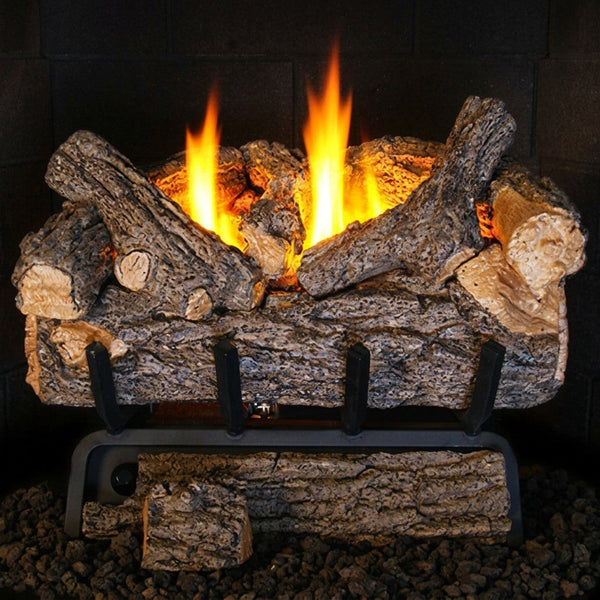 16" Peterson Valley Oak Refractory Ventless Gas Logs | Real Fyre