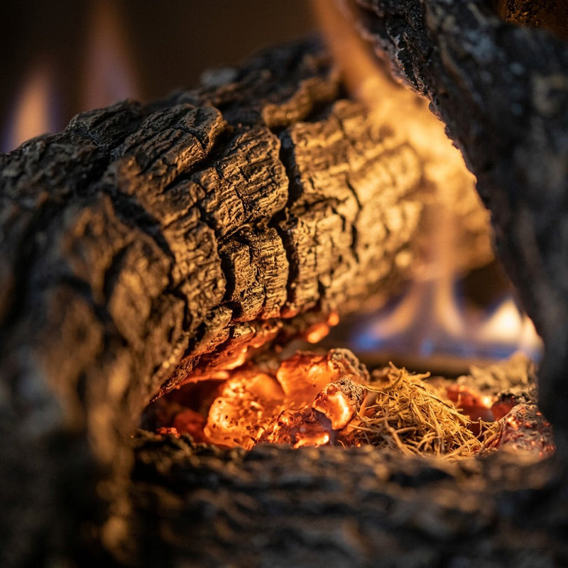 24" Rustic Oak Vented Gas Log Set | Real Fyre