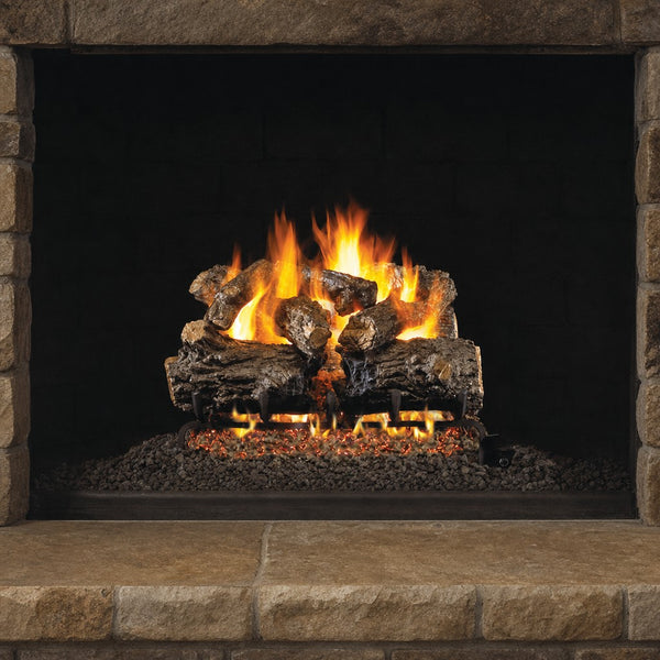 16" Burnt Rustic Oak ANSI Vented Gas Log Set | Real Fyre