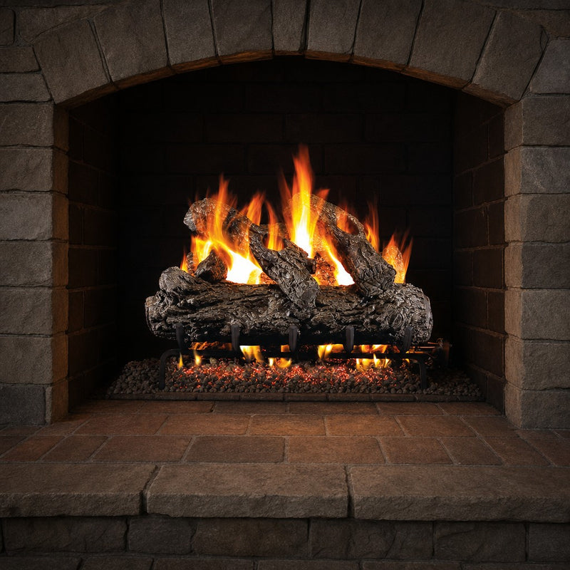 16" Rustic Oak Vented Gas Log Set | Real Fyre