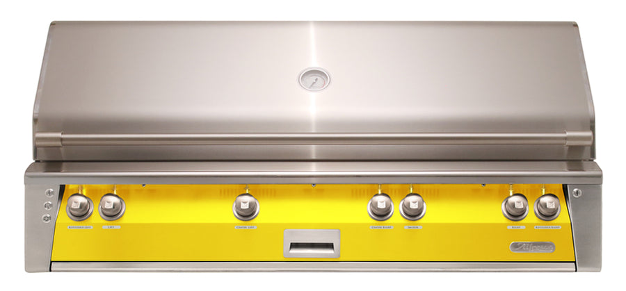 Alfresco ALXE 56-Inch Built-In Natural Gas Grill with Sear Zone — Traffic Yellow Gloss