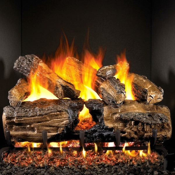 24-inch Burnt Split Oak Vented Gas Log Set by Real Fyre