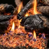 20" Charred American Oak See-Through Vented Gas Logs | Real Fyre