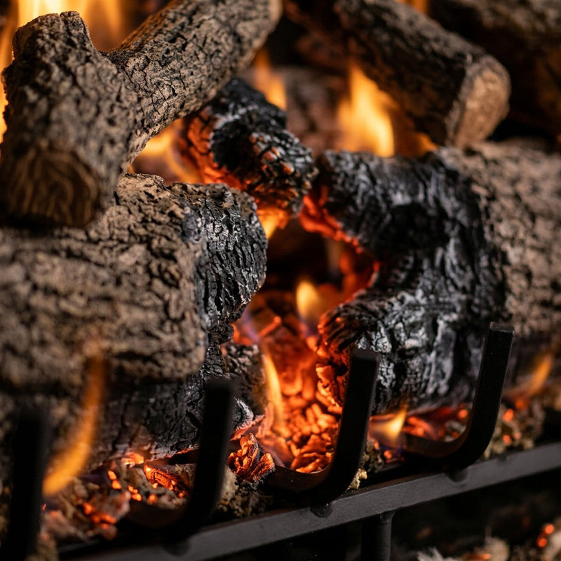 24" Charred Angel Oak Outdoor Vented Gas Log Set | Real Fyre