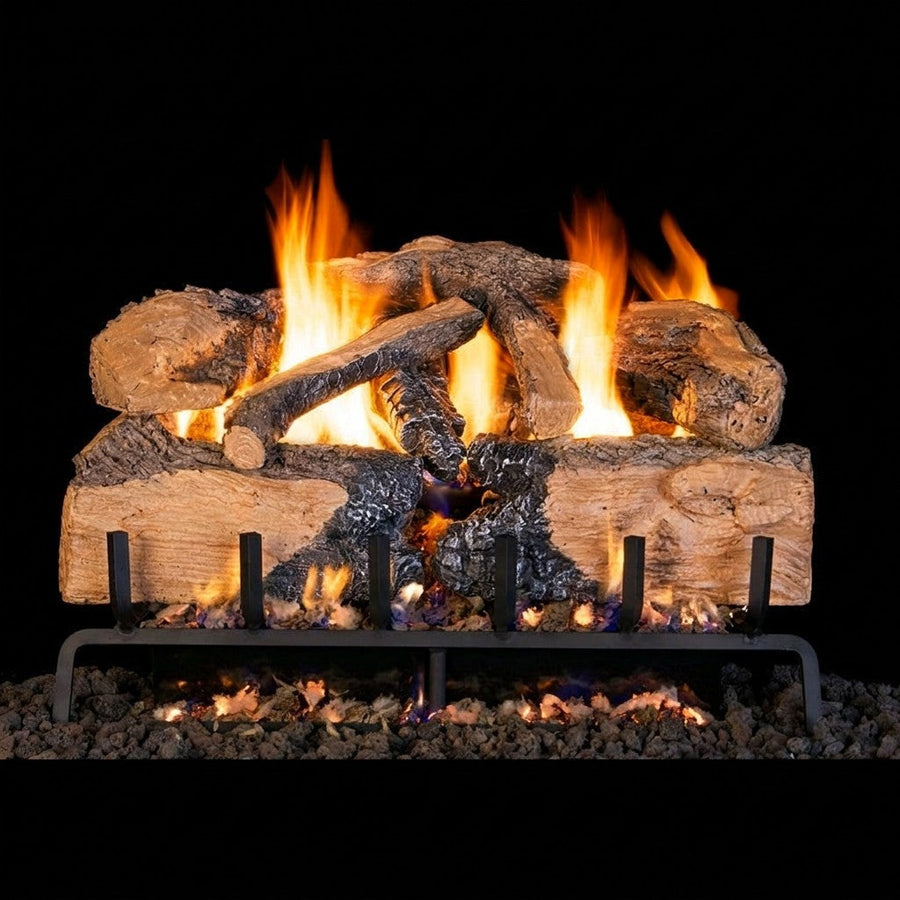 Charred Angel Split Oak Outdoor Vented Gas Log Set