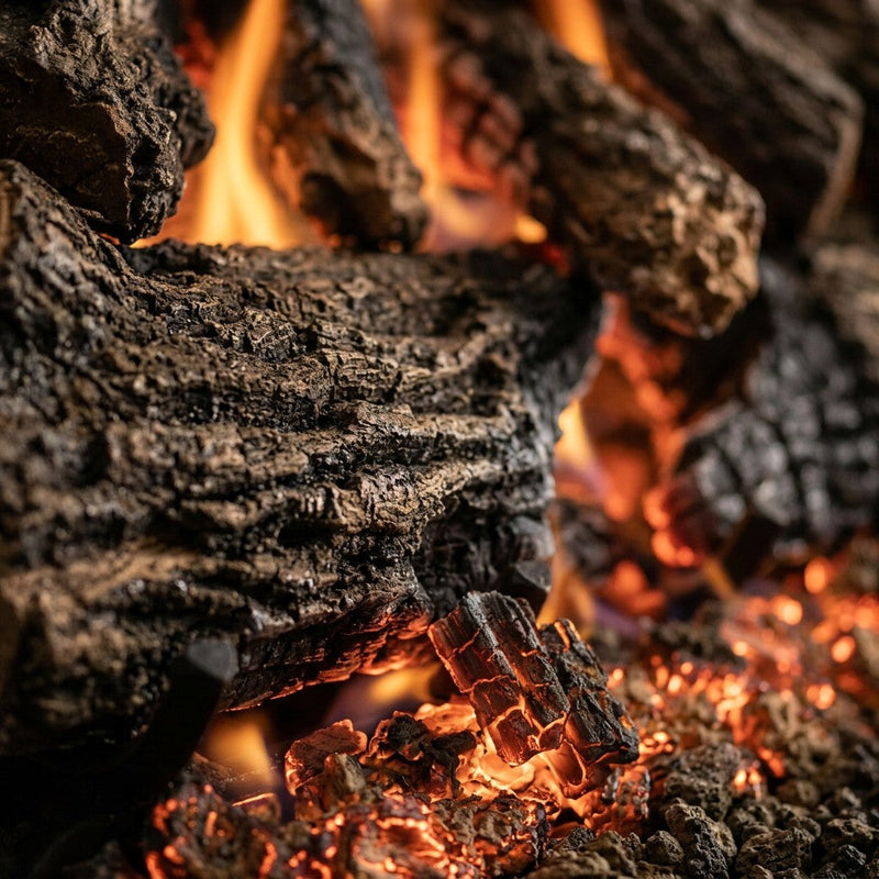 18" Charred Oak Outdoor Vented Gas Log Set | Real Fyre
