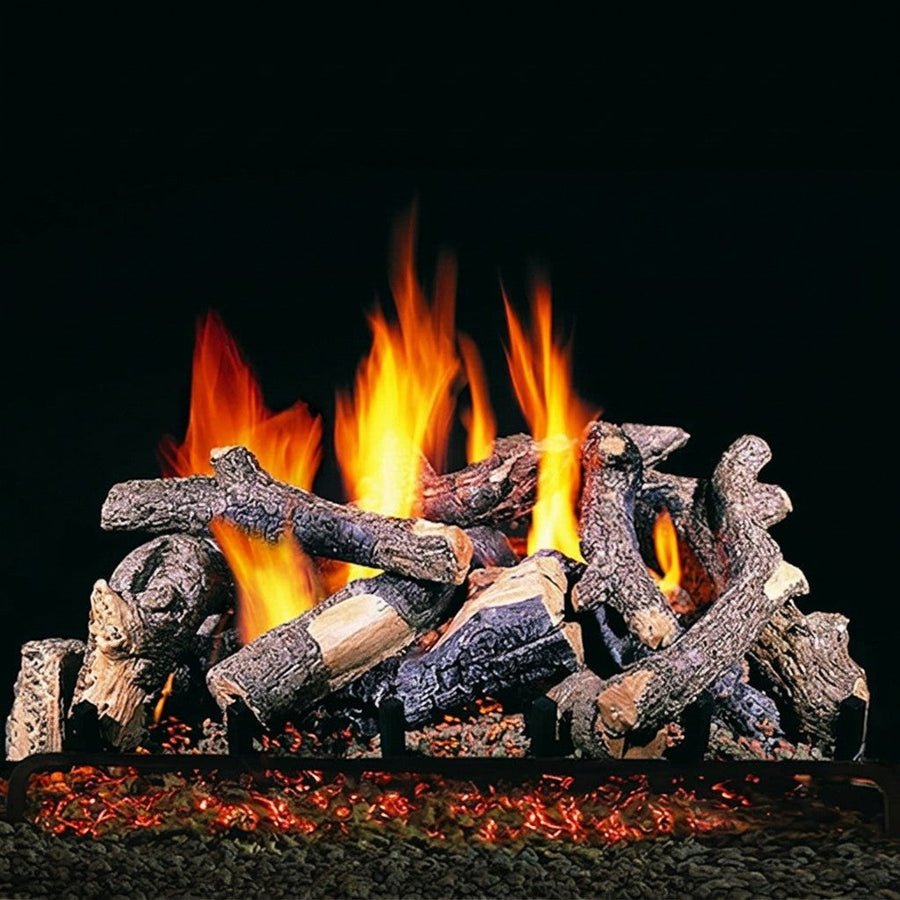 Charred Oak Stack Vented Gas Log Set