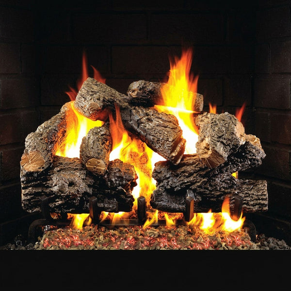 24-inch Charred Royal English Oak Vented Gas Log Set by Real Fyre