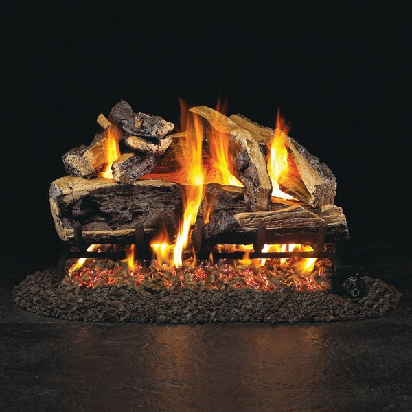 30-inch Charred Rugged Split Oak ANSI Vented Gas Log Set by Real Fyre