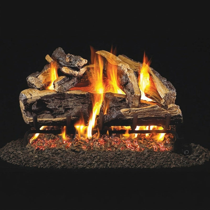 18-inch Charred Rugged Split Oak Outdoor Vented Gas Log Set by Real Fyre