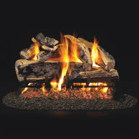 24-inch Charred Rugged Split Oak Vented Gas Log Set by Real Fyre