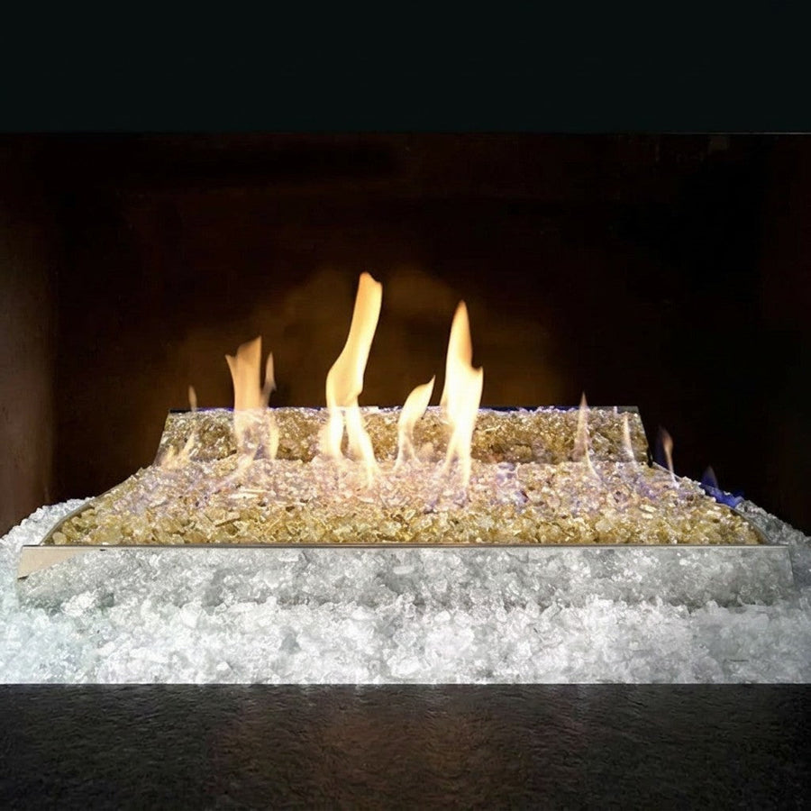 24" Contemporary See-Through Fire Glass Ventless Gas Logs