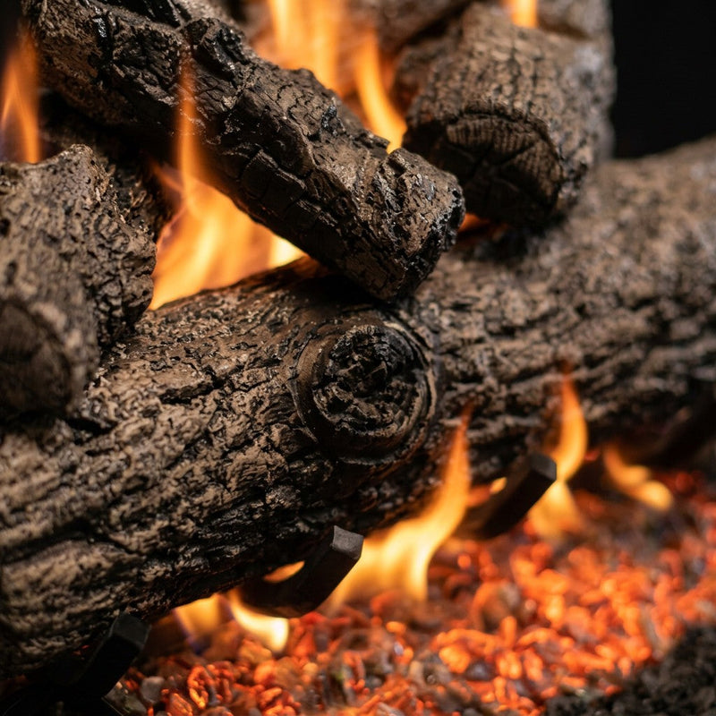 24" Golden Oak See-Through Vented Gas Log Set | Real Fyre
