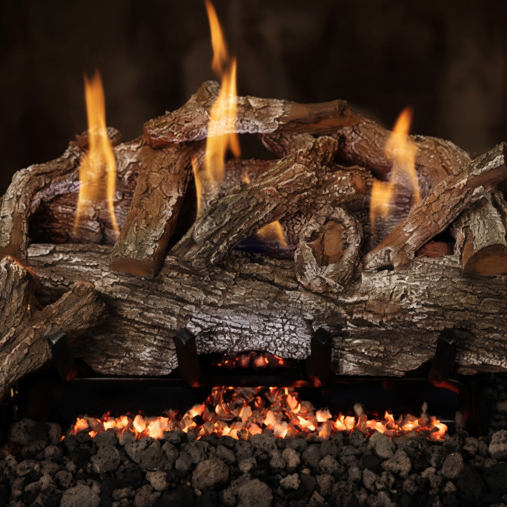 18" Weathered Oak Single-Sided Ventless Gas Log Set | Grand Canyon