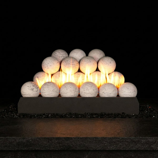 18" Peterson Carrera Marble Fireball Ventless Gas Logs | Real Fyre