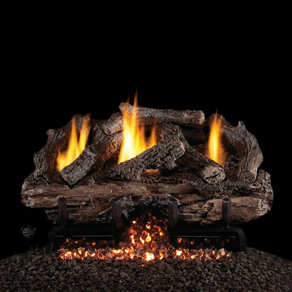 18" Peterson Charred Aged Split Refractory Ventless Gas Logs | Real Fyre