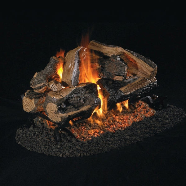 30-inch Rugged Split Oak Dsgnr See-Through Vented Gas Logs by Real Fyre