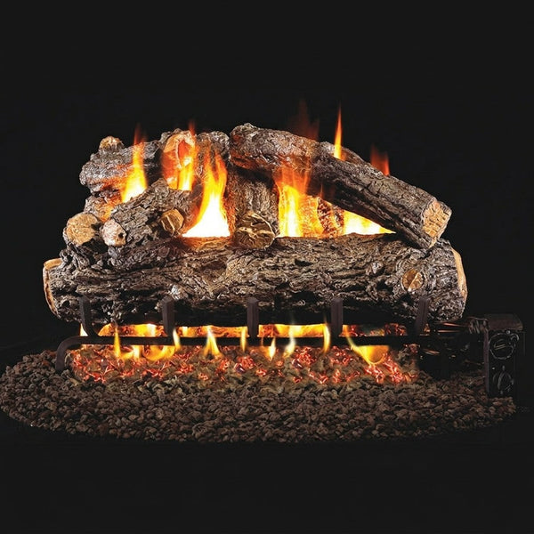 18-inch Rustic Oak Outdoor Vented Gas Log Set by Real Fyre