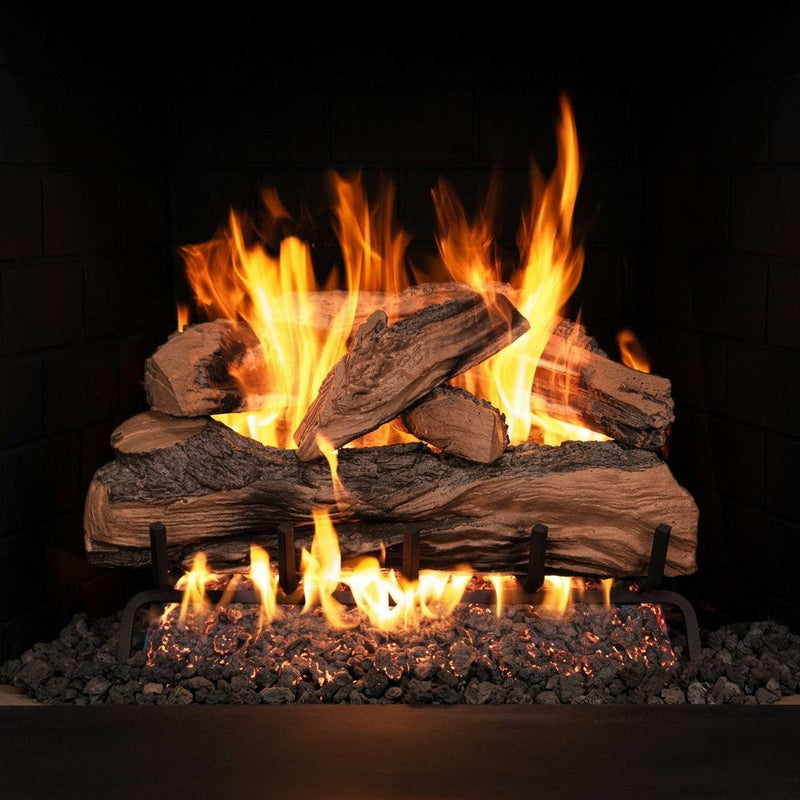18-inch Split Oak Designer Plus Outdoor Vented Gas Log Set by Real Fyre