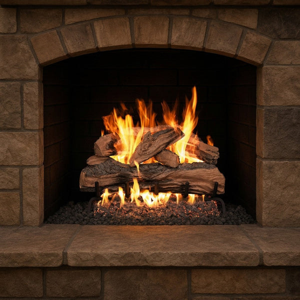 18-inch Split Oak Designer Plus Vented Gas Log Set by Real Fyre