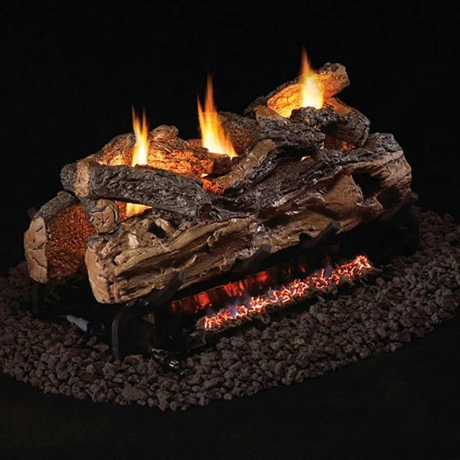 Split Oak See-Through Ventless Gas Log Set