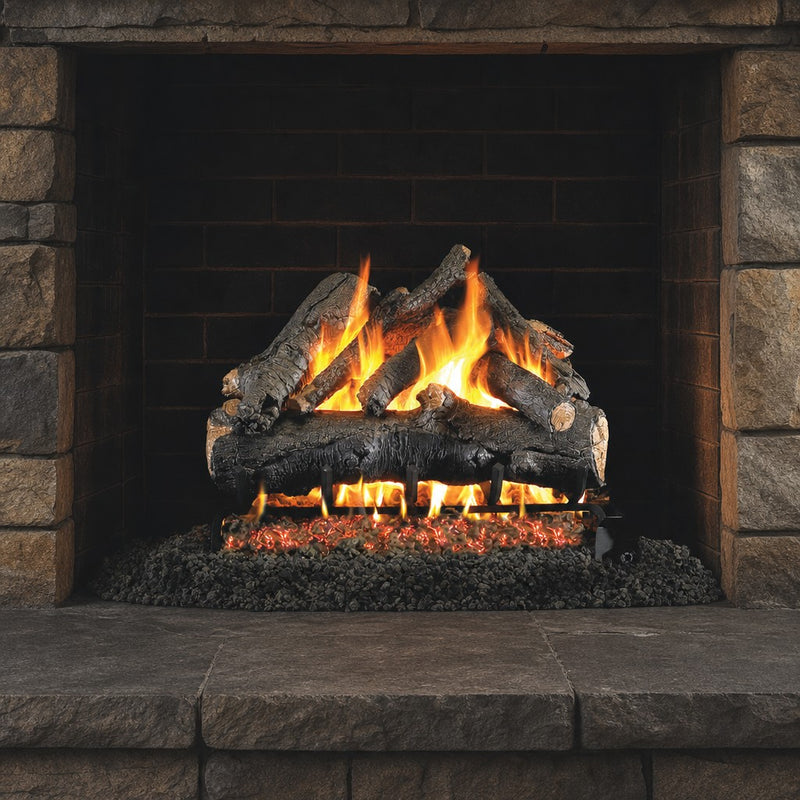 18" American Oak Vented Gas Log Set | Real Fyre