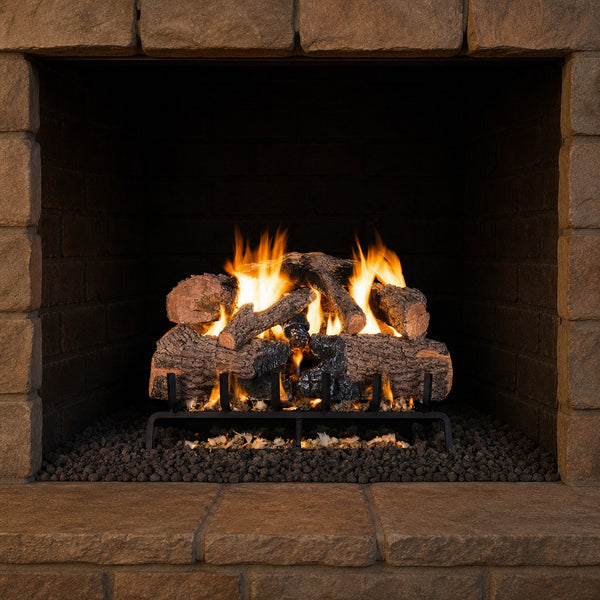 18" Charred Angel Oak Vented Gas Log Set | Real Fyre